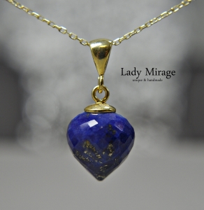 Lapis Lazuli Kette Silber 925 - 14k Vergoldet - Zwiebelform - AAA Qualität - Geschenkidee Weihnachten - inkl. Geschenkbox